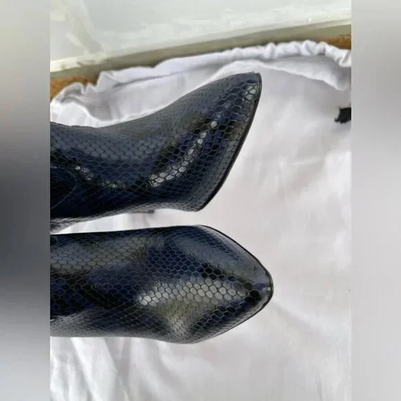 Veronica Beard Wyn Snake-Embossed Leather Boots size 6.5 - Picture 8 of 12